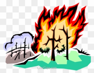 Forest Fire Royalty Free Vector Clip Art Illustration - Forest Fire Clip Art
