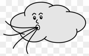Wind Blowing Cloud Face Weather Storm Wind - Cartoon Wind Blowing