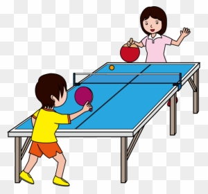 Ping Pong Clipart - Playing Table Tennis Clipart