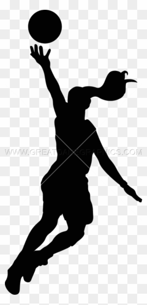 Girls Basketball Layup - Girl Basketball Player Silhouette