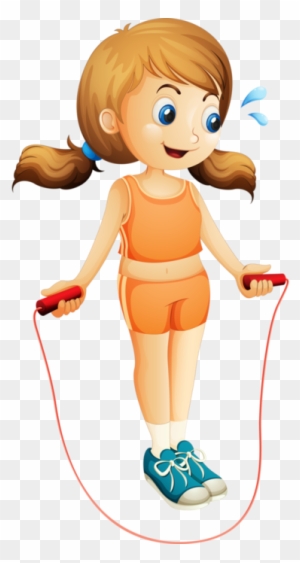 Jump Ropes Jumping Stock Photography - Cartoon Girls Sports