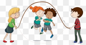 Skipping Rope Play Jumping Illustration - Children Skipping Rope