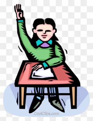 Student Raising His Hand Royalty Free Vector Clip Art - Cartoon Girl With Her Hand Up Student Raising His Hand Royalty Free Vector Clip Art - Cartoon Girl With Her Hand Up