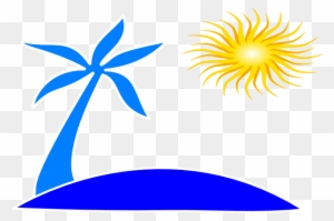 Hawaii Beach Clipart - Palm Tree And Beach Logo