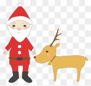 Santa Claus And Reindeer Clip Art トナカイ 可愛い イラスト Free Transparent Png Clipart Images Download