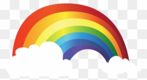 Colorful Rainbow With Clouds Transparent Png - Nuvem Com Arco Iris Png