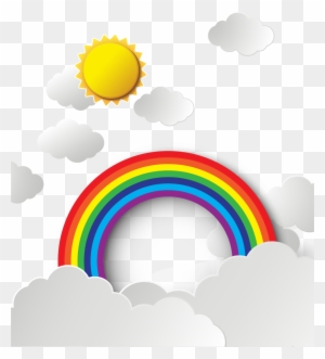 Sky Rainbow Cloud - Cartoon Rainbow With Cloud Png - Free Transparent PNG  Clipart Images Download