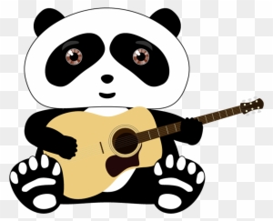 Giant Panda T-shirt Bear Guitar - Panda Bear Guitar Magnet