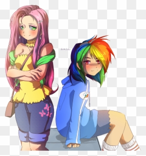 Human Fluttershy And Rainbow Dash - Rainbow Dash Fan Art Human