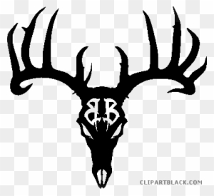 Deer Skull Animal Free Black White Clipart Images Clipartblack - Black Deer Skull Tattoo