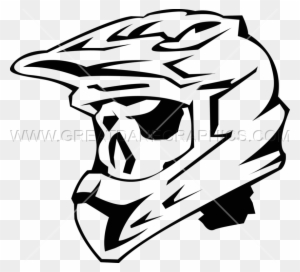Skeleton Motocross Helmet - Helm Motocross Vector