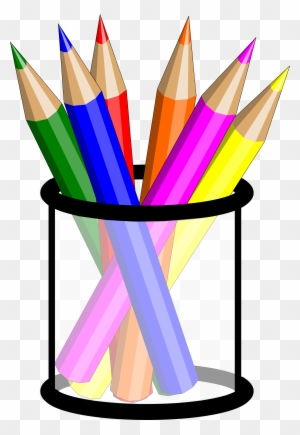 Pencils In A Cup Clipart - Colored Pencils Clipart Png