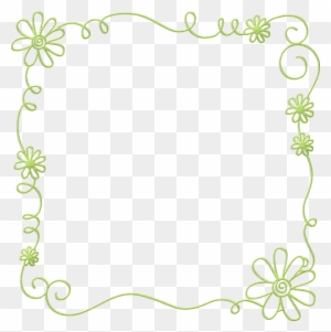 Denim & Daisies Collection - Green Flowers Border Clipart