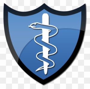 Medical Serpent Symbol Shield - Cross Sword Shield Logo