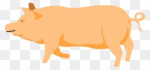 Barn Farm Pig Walking Animal Prancing - Pig Clipart Orange