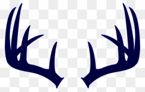 Navy Deer Antlers Clip Art At Clker - Deer Antlers Svg