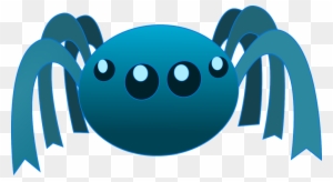 Spider Alien Insect Cartoon Funny Cute Halloween - Clip Art Blue Spider