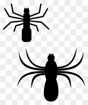 Spiders Silhouette, Cartoon, Bugs, Spider, Web, Insect, - Spiders Clip Art
