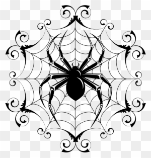 Spider And Spider Web Image - Halloween Drawings Of Spiders
