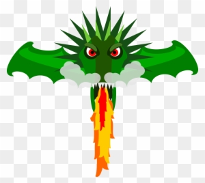 Green Dragon Clipart - Animated Dragon Breathing Fire