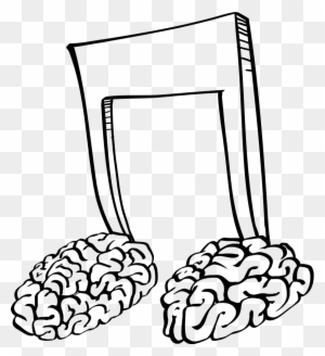 Brain Notes Clipart, Vector Clip Art Online, Royalty - Music Notes In The Brain