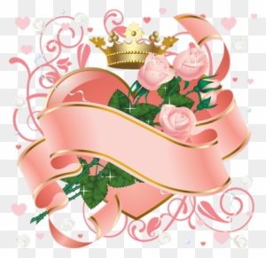Pink Ribbon Pink Heart Pink Roses And Gold Crown Vector - Imagens Com O Nome Denise