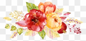 Wedding Invitation Flower Autumn Watercolor Painting - April 2018 Spring Calendar
