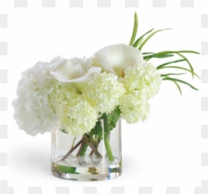 Calla Lily And Hydrangea Mix - Small White Flower Arrangement