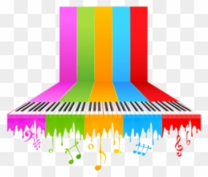Piano Background Music Musical Note - Color Music Notes Png