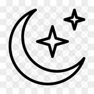 Crescent Icon - Ramadan Moon Black And White