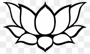 Kamal Clipart Black And White - Lotus Flower Simple Drawing