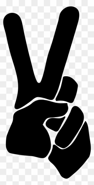 Sign Silhouette Smoothed - Peace Sign Hand Clipart