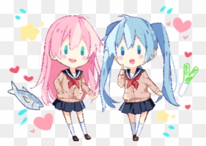-chibi Commissions - - Miku X Luka Gif