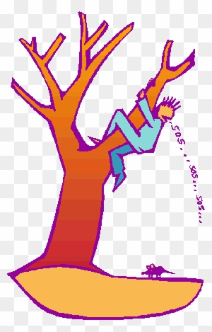 Tree Climber Cliparts - Can T See Can T Pee Can T Climb A Tree