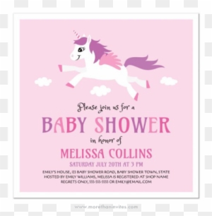 Unicorn Baby Shower Invitation For Baby Girls - Baby Shower