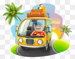 Tour Bus Service Cartoon School Bus - Car Travel Vector