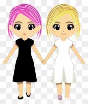 Twins Clipart Many Girl - Cartoon Twin Girls - Free Transparent PNG Clipart  Images Download