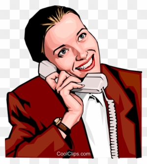 Mulher No Telefone Livre De Direitos Vetores Clip Art - Business Woman On Phone Clipart