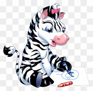 Zebra Cross Stitch Bookmark Pattern - Girl Zebra Cartoon