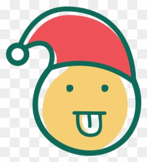 Tongue Out Santa Claus Hat Face Emoticon 38 Transparent - Christmas Day