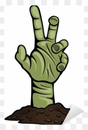 Vector Illustration Of A Creepy Zombie Hand Reaching - Zombie Hand Reaching Up