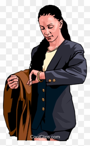 Businesswoman Royalty Free Vector Clip Art Illustration - Black Business Woman