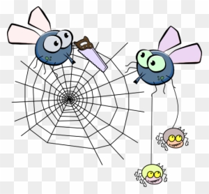 Fly After Drinking Clipart - Spider Web Clip Art