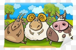 Farm Animals Group Cartoon Illustration Wall Mural - Farm Tales: Short Stories, Games, Jokes, And More!