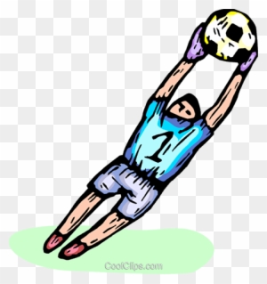 Soccer Goalie Catching A Soccer Ball Royalty Free Vector - Goalkeeper