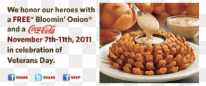 Outback Steakhouse Gives Veterans & Active Military - Gluten Free Bloomin Onion