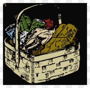 Gift Basket Clipart Holiday Food Baskets Clipart - Food Basket Tote Bag, Adult Unisex, Natural