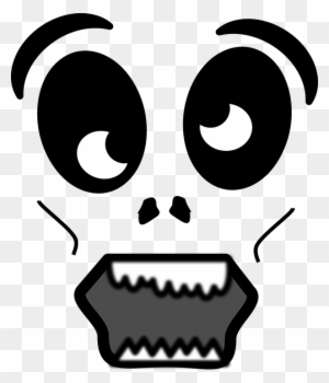 Horror Clipart Shocked Face - Cartoon Zombie Face Png