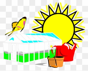 Illustration Of A Greenhouse And The Sun - Digital Printing
