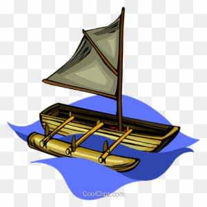 Canoe With Sail And Outrigger - Water Transportation